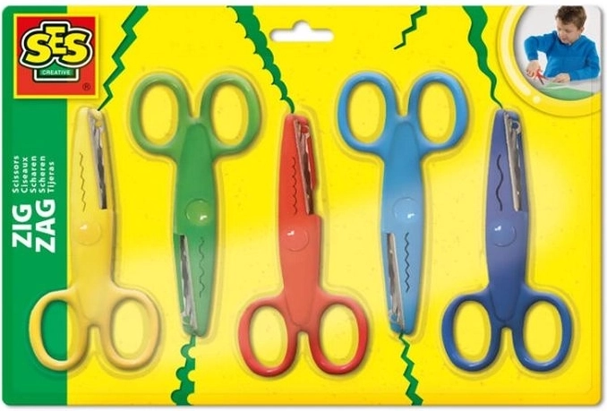 Foarfeci decorative SES cu zimți și valuri – set 5 buc.