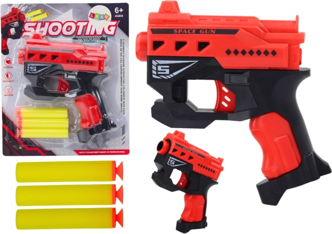 Mini pistol cu săgeți din spumă cu ventuze – roșu