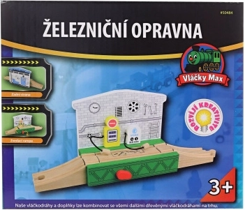 Atelier feroviar din lemn Maxim pentru traseu de trenulețe