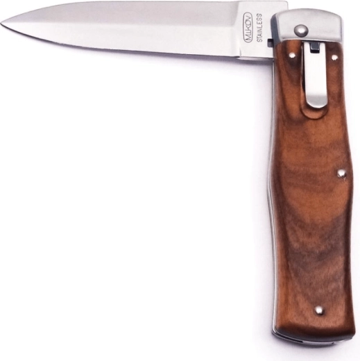 Mikov Predator – cuțit automat cu mâner din lemn de palisandru