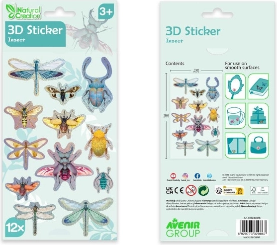 Autocolante 3D cu insecte
