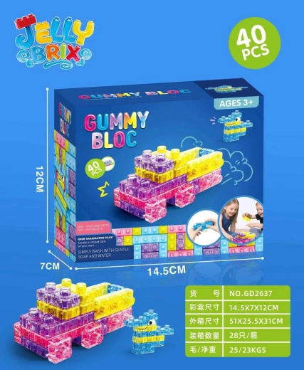 Cuburi gel moi, colorate, pentru copii – 40 buc.