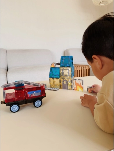Construcție magnetică Cleverclixx Fire Rescue pack intense (39 piese)