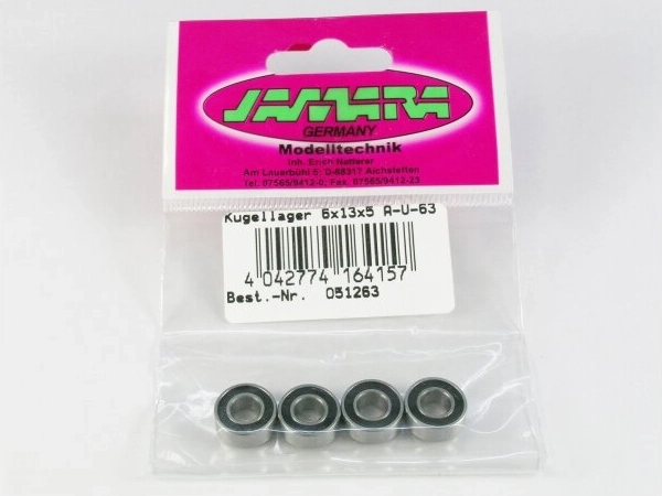 Rulment cu bile Jamara 6 × 13 × 5 mm, 4 buc.