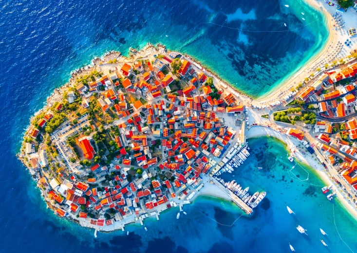 Puzzle Enjoy vedere aeriană asupra Primošten, Croația, 1000 de piese