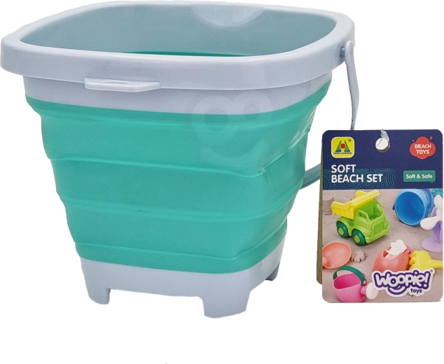 Găleată pliabilă din silicon WOOPIE, albastră, 5 l