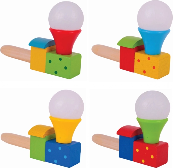 locomotivă din lemn cu suflat cu balon BIGJIGS TOYS