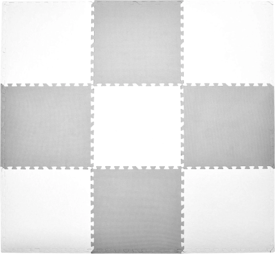 Covoraș puzzle din spumă Humbi XXL alb și gri 180 × 180 cm