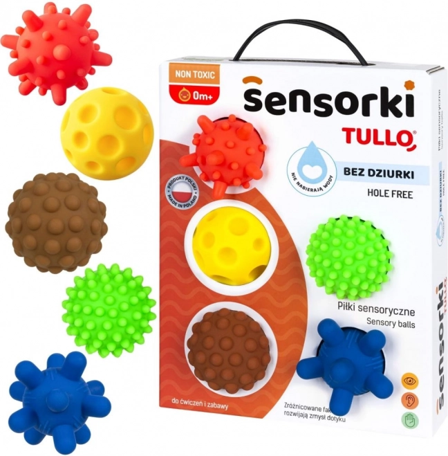 Tullo mingi senzoriale colorate pentru copii 5 buc