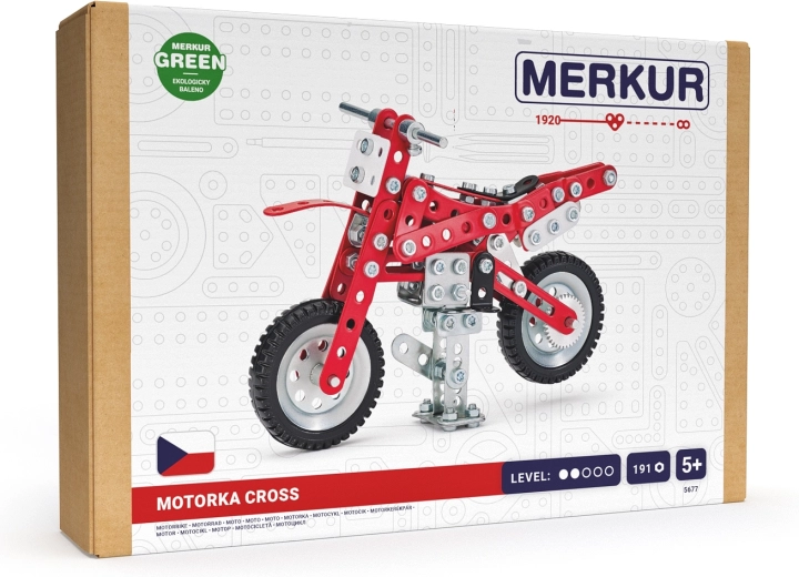 Merkur set de construcție Dirtbike – motocicletă metalică, 191 piese