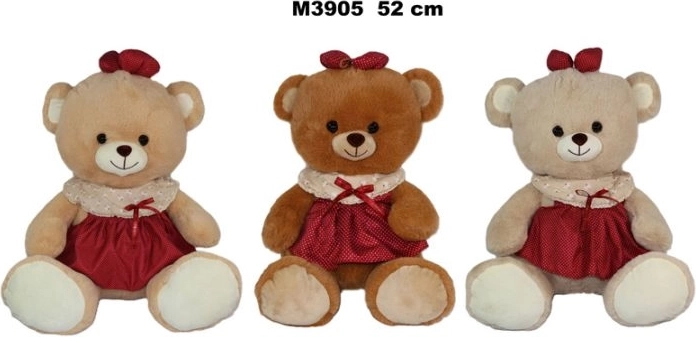 Ursuleț de pluș în rochiță 52 cm - 1 bucată
