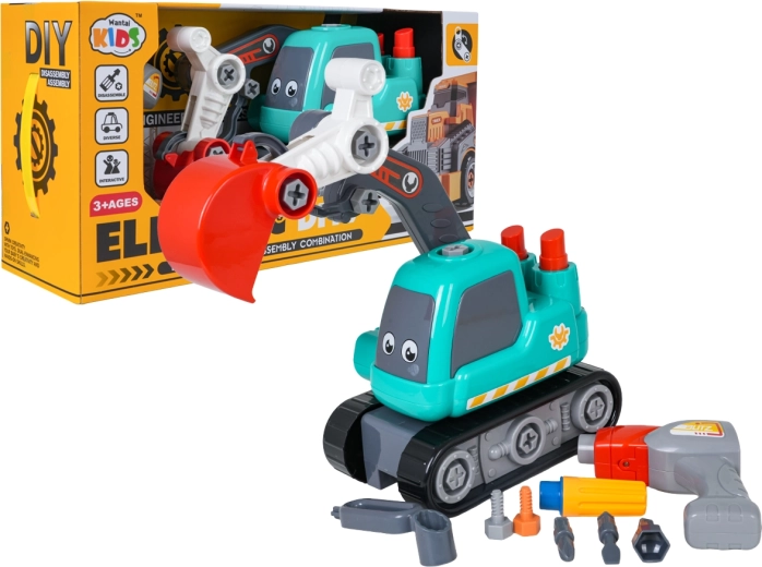 Excavator pentru copii demontabil, cu accesorii - 1 bucată