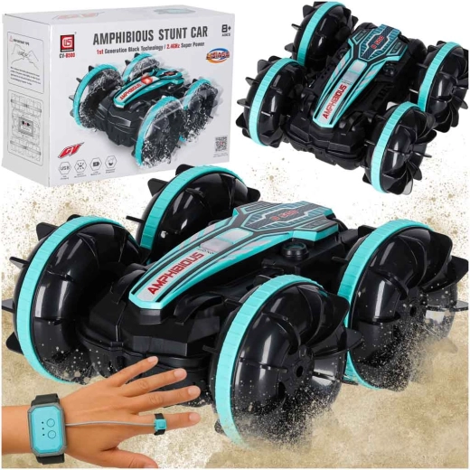 Mașină RC amfibie cu senzor de gesturi 4x4, 2,4 GHz