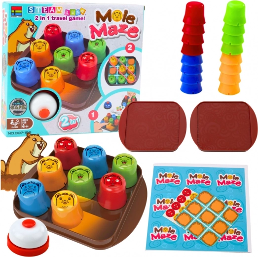 Joc Mole Maze 2în1 – Pahare Rapide și X și 0