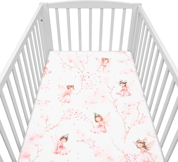 Cearșaf din bumbac pentru pătuț NEW BABY Zâne 120×60 cm