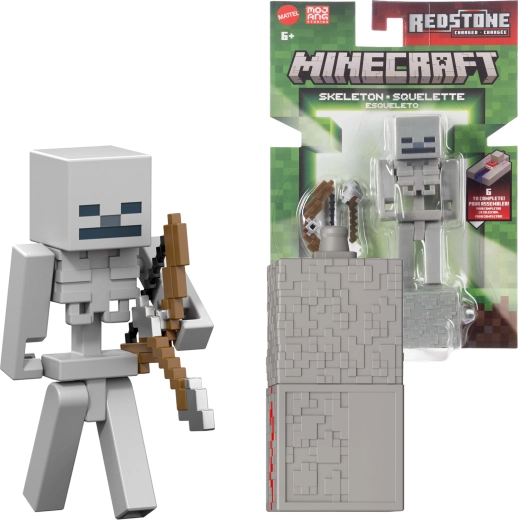 Figurină Minecraft Skeleton din seria Redstone Charged cu accesorii