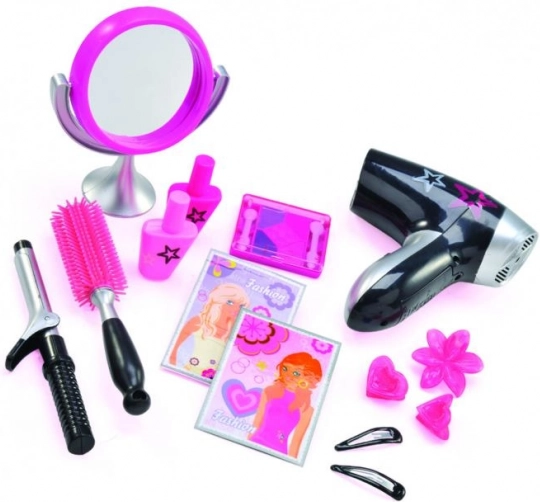 Set mare de cosmetice pentru micile cochete, cu uscător și oglindă