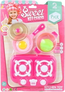 Set de veselă din plastic cu plită pentru copii