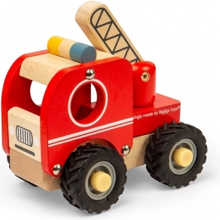 Mașină de pompieri de lemn Bigjigs Toys