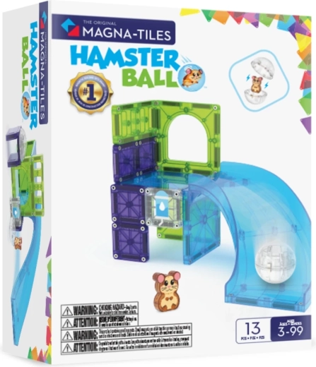 Set magnetic de construcție Magna-Tiles Mingea hamsterului, 13 piese