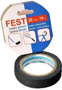 Bandă sport textilă 20 mm × 10 m neagră