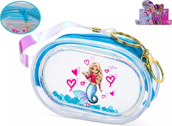Portofel holografic pentru copii Mermaid Stars 8,5 cm