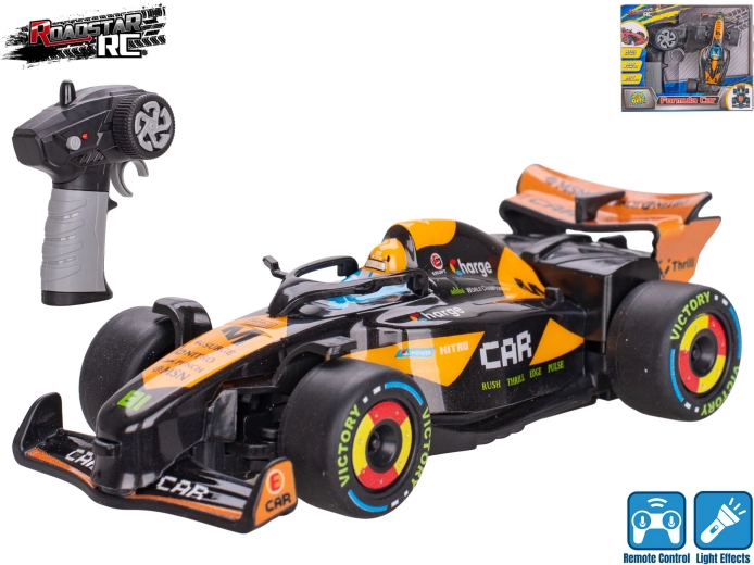 Roadstar RC formulă cu lumini 13,5 cm 2,4 GHz neagră