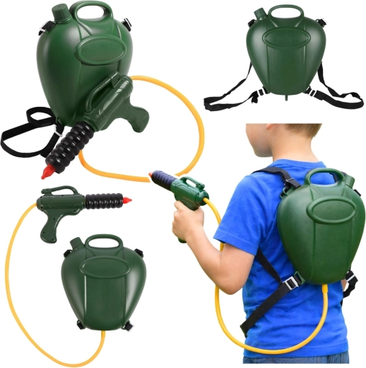 Pistolă cu apă cu rezervor tip rucsac 2,3 l – verde