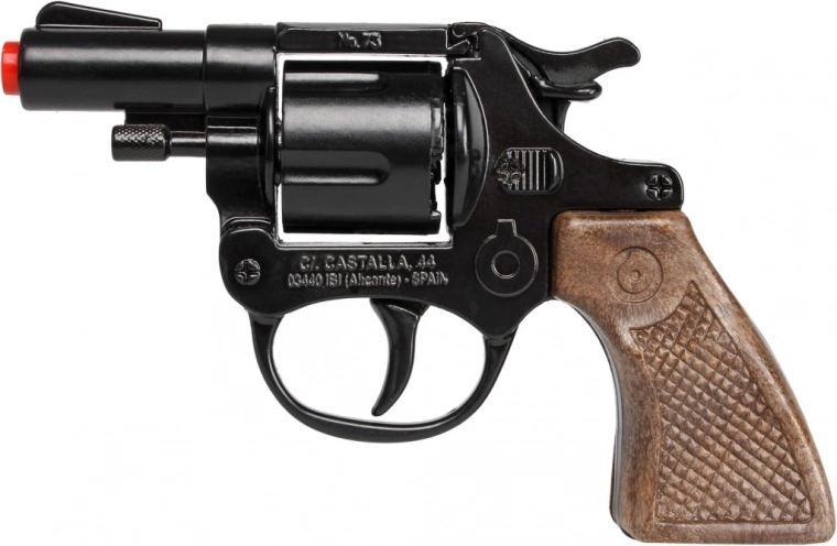 Revolver de poliție din metal, negru, 8 focuri