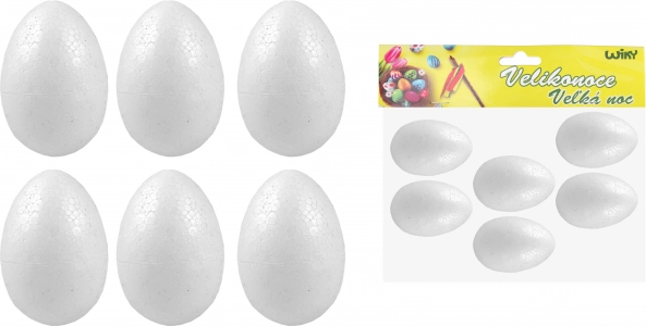 Ouă decorative din polistiren 6 cm, 6 buc
