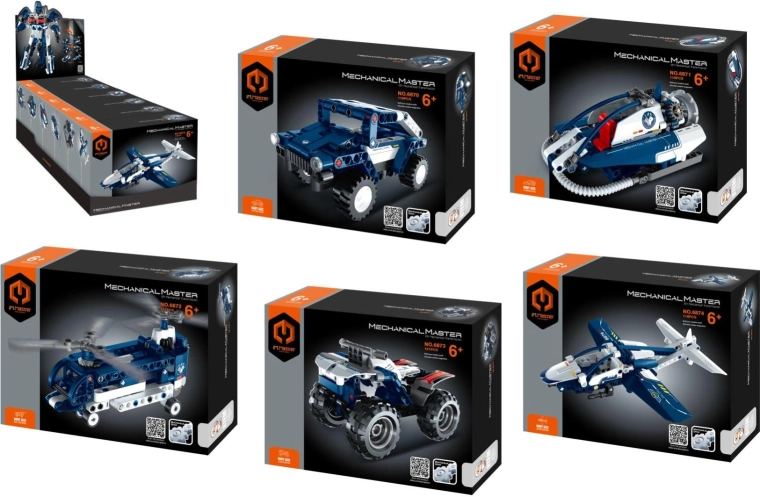 Set de construcție iM.MASTER vehicule de intervenție poliție – 6 în 1, 119 piese, de la 6 ani