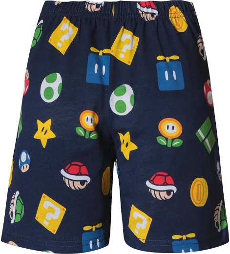 Pantaloni scurți cu imprimeu de joc pe toată suprafața și talie elastică