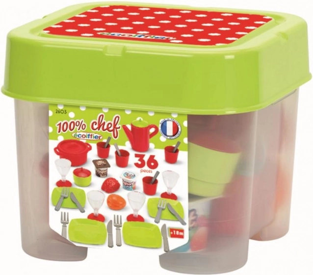 Set de masă în cutie – set de veselă și alimente pentru copii