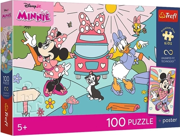 Puzzle pentru copii Premium Plus Minnie Mouse „Aventura roz” 100 de piese