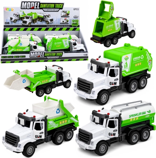 Vehicul metalic utilitar 1:46 cu lumini, sunete și propulsie pull-back - 1 bucată