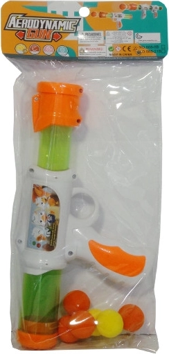 Pistolă din plastic cu biluțe din spumă