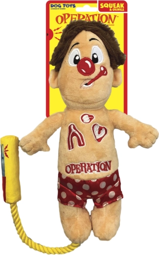 Jucărie de pluș pentru câini HASBRO Operation Cavity Sam cu frânghie și pârâitoare 30 cm