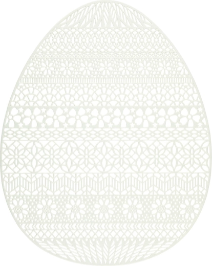 Suport de masă pascal din PVC, culoare mentă, în formă de ou, 32 × 40 cm