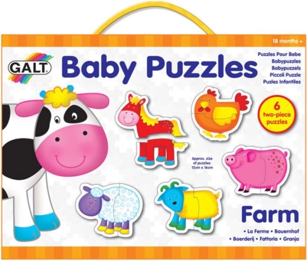 GALT baby puzzle fermă 6×2 piese