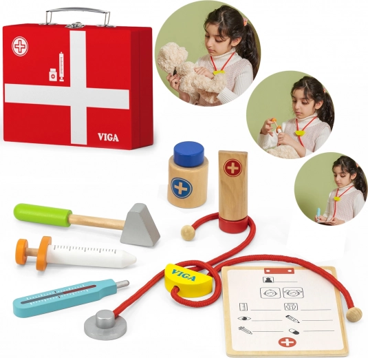 Set medical din lemn în geantă VIGA