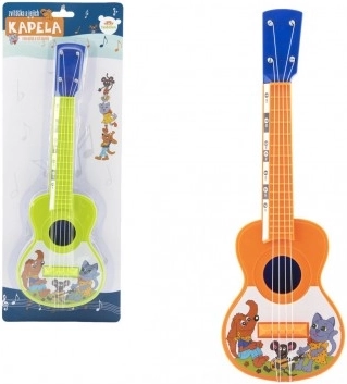 Ukulele din plastic cu animăluțe 40 cm cu pană