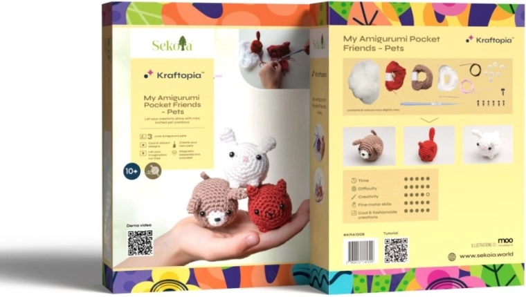 3 animăluțe amigurumi drăgălașe într-un singur set