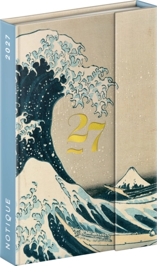 Agendă săptămânală magnetică Notique Katsushika Hokusai 2027, 11 × 16 cm