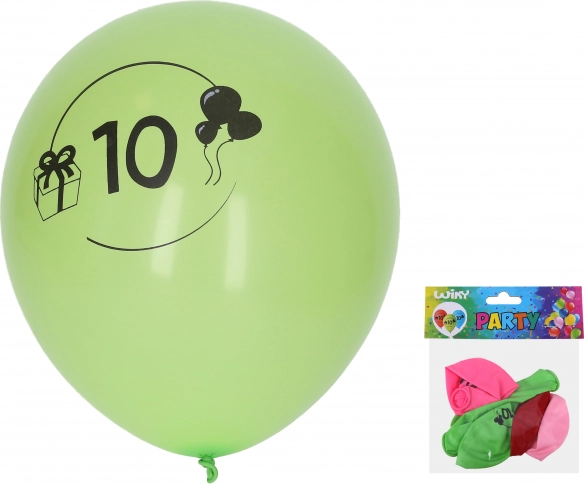 Baloane gonflabile 30 cm cu numărul 10 – set 5 buc