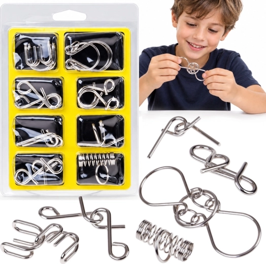 Set de puzzle-uri metalice – 8 provocări logice