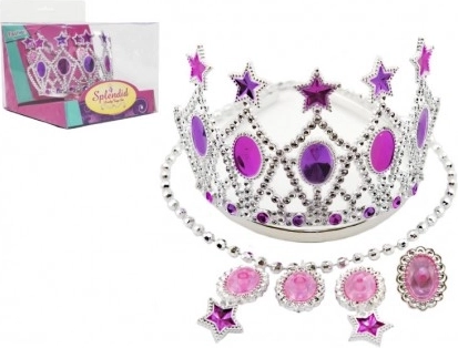 Set de frumusețe cu coroană, cercei și colier pentru prințese