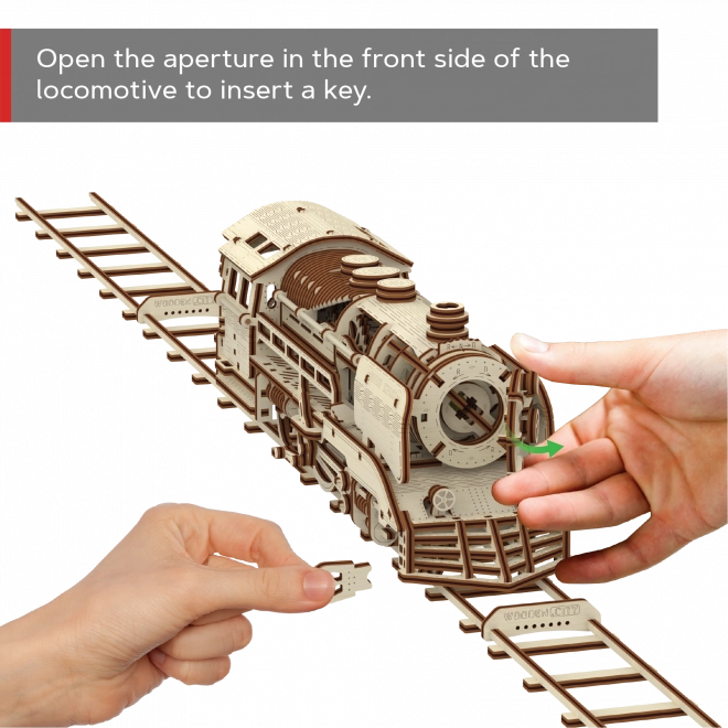 Puzzle 3D din lemn WOODEN CITY Express cu șine