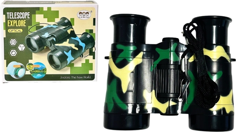 Binoclu de jucărie pentru copii, în model camuflaj