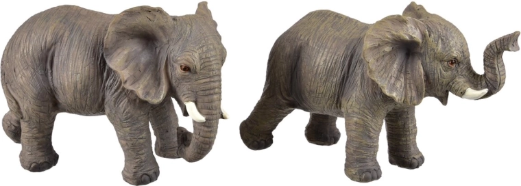 Figurină decorativă elefant din polirezină, gri, 15 cm