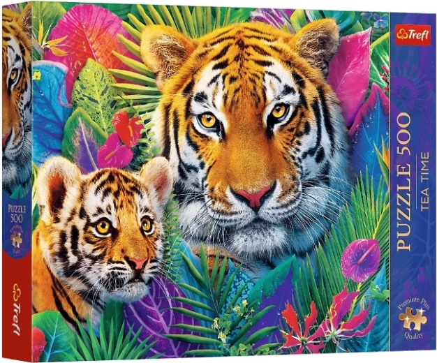 Puzzle Premium plus 500 Tea time – tigri în junglă